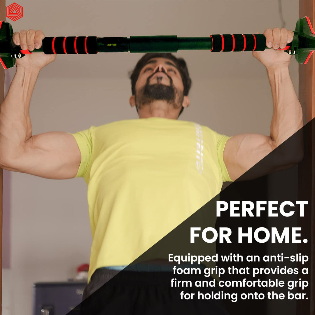 Boldfit Pull Up Bars For Home Workout -Chin Up Bar Gym Accessories for Men Door Way Adjustable Hanging Rod Without Screw, Anti-skid Grip, Strength Training Exercise Bar- Pullup Bar