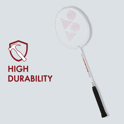 YONEX GR 303i Aluminium Strung Badminton Racket with Full Racket Cover (White) | For Beginners | 83 grams | High Durability