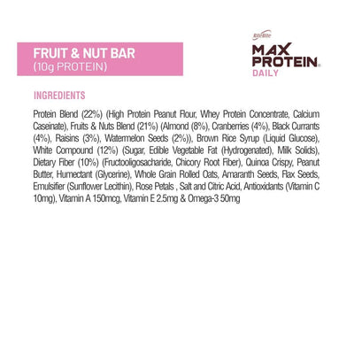 RiteBite Max Protein Daily 10g Fruit & Nut Protein Bars (Pack of 6), 300g