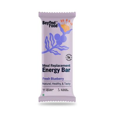 Meal Replacement Energy Bar | Fresh Blueberry Flavor (Pack of 6/ 50g each) | 100% Natural Ingredients