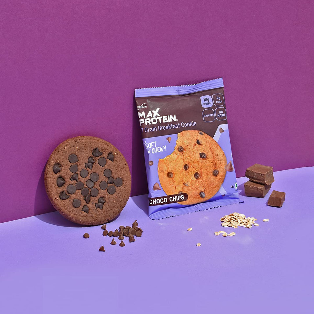 RiteBite Max Protein Choco Chips Cookies (Pack of 12), 660g