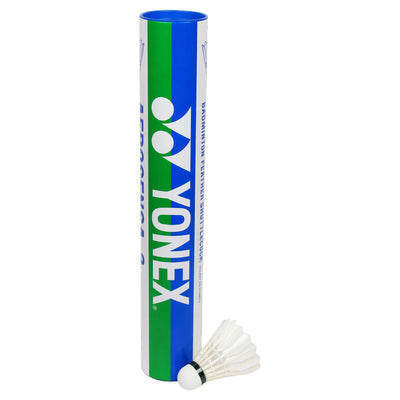 Yonex Aerosensa 2 Feather Badminton Shuttlecocks (White, Medium Speed )  | Real Goose Feathers | Solid Cork | Pack Of 12