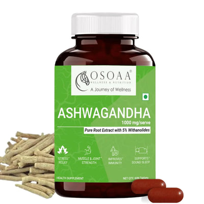 Ashwagandha with 5% Withanolides 1000mg || Advanced Formula Hair, Skin & Nails with Biotin