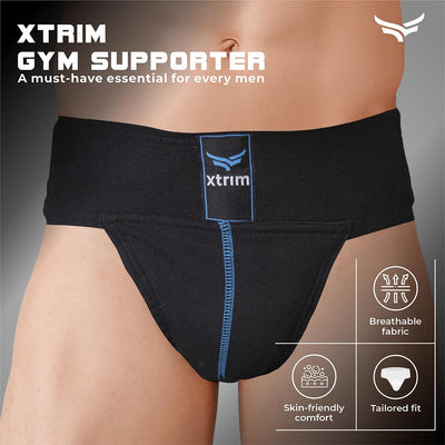 Gym Supporter for Men | Sports Underwear for Men for Workout in Gym | Stretchable Cotton | Men's Cotton Briefs | Quick Dry | Moisture Wicking Supporter for Cricket | Gym | Running