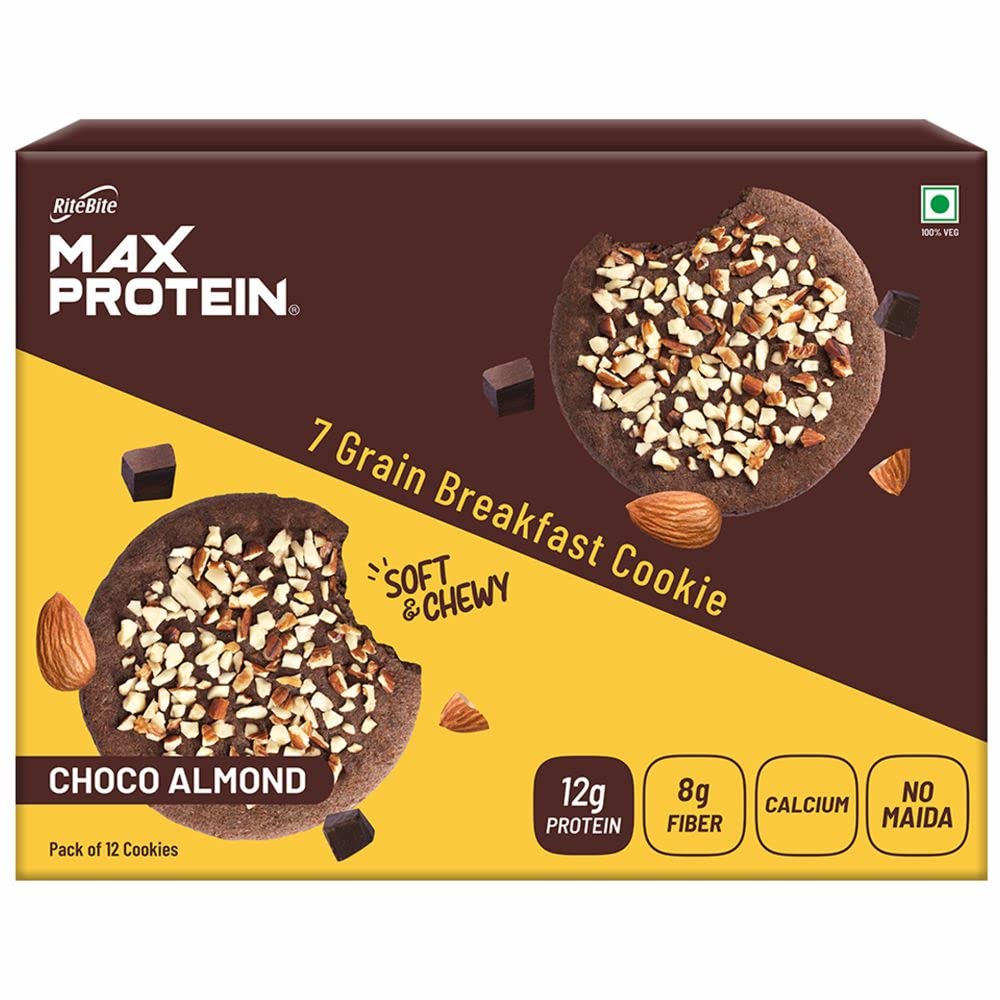 RiteBite Max Protein Choco Almond Cookies (Pack of 12), 720gï¿