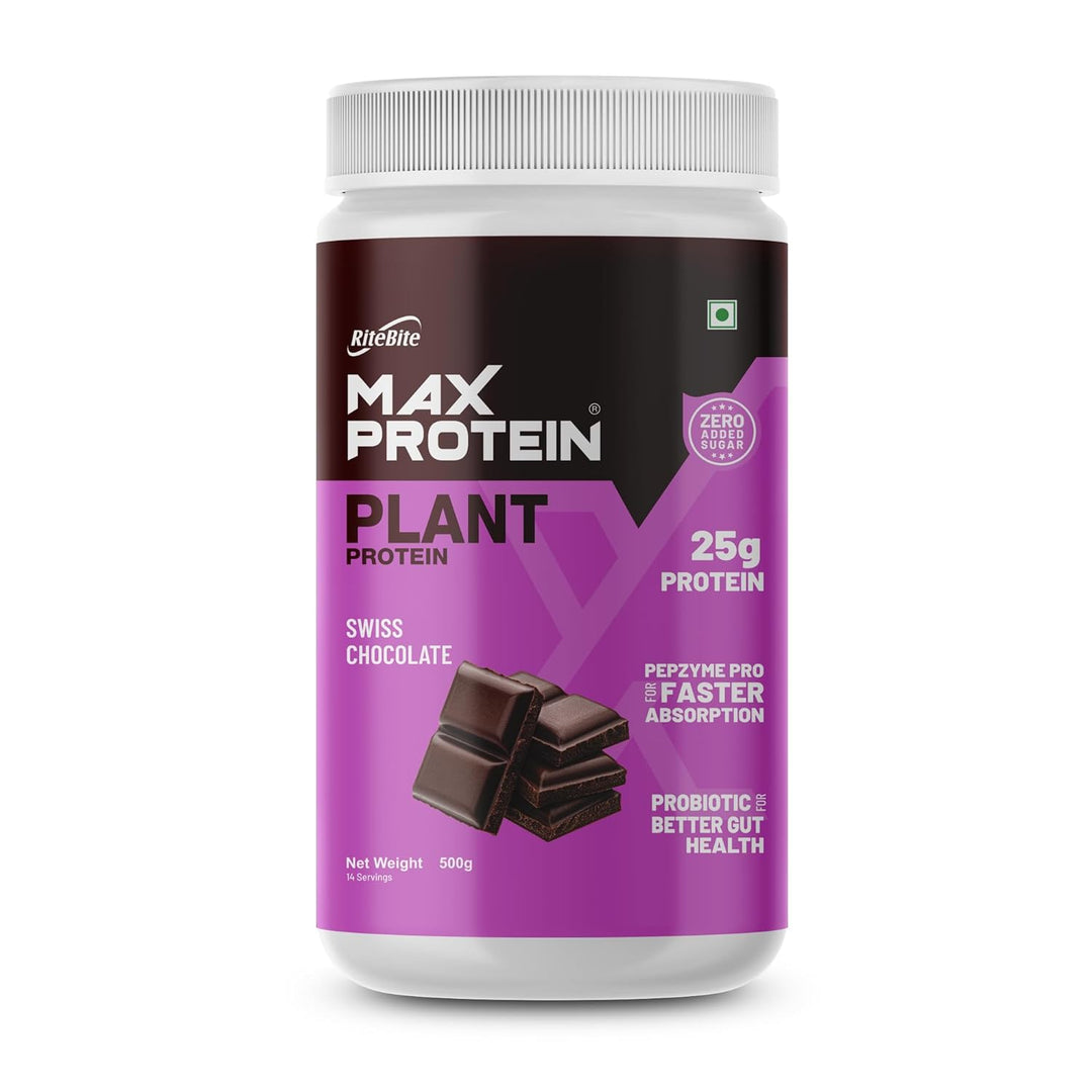 RiteBite Max Protein Plant Protein Swiss Chocolate, 500g