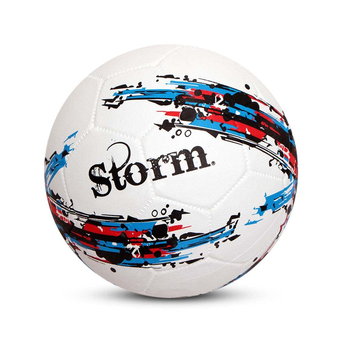 Nivia Storm Football | Rubberized Moulded | Suitable for Hard Ground Without Grass | Training Ball | Soccer Ball | for Men/Women | Football Size - 5 (White)