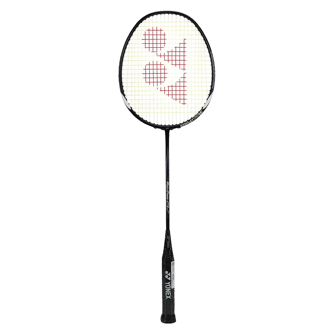 Yonex Muscle Power 29 Lite Badminton Racquet | Color: Black Grey | Size: G4 | Material: Graphite | Weight: 85-89.9 grams | Tension: 30 lbs| Grip Size: 3 3/4 inche | For Intermediate | Isometric Shape