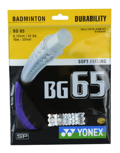 YONEX BG 65 Badminton Strings (Violet, 0.70mm)