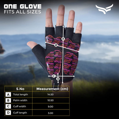 CycleON Cycling Gloves | Made with Premium Suede Leather | Gel Padding on Palm | in-Built Towel | Pullers | Breathable Fabric | Twin Stitching | UV Protection (One Size Fits All | Black & Red)