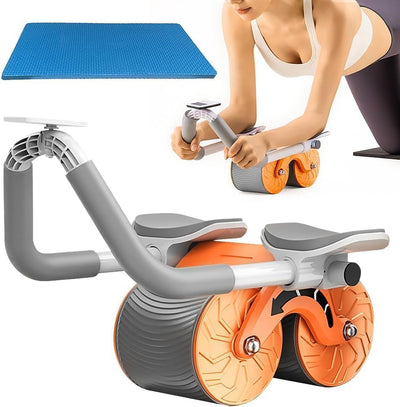Ab Roller Wheel Automatic Abdominal Exercise Equipment for Workout with Knee Pad Mat (Multi Colour)