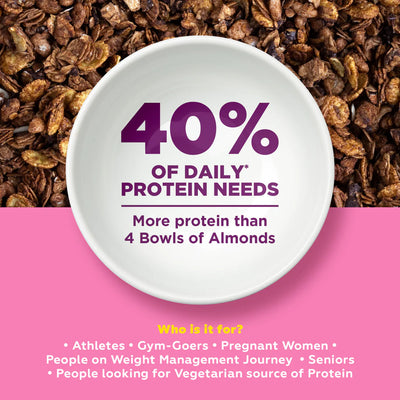 High Protein Muesli - Choco Almond & Cranberry - 21g Protein Muesli with Premium Whey Protein Isolate | Almonds & Probiotics - Gluten Free - All Natural Protein Snacks 350g