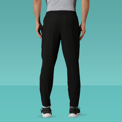 Men's Black Training Track pants with Slant pockets & Elasticated waist.