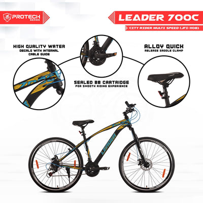 Black 21-Gear T Hybrid Cycle City Bike - Test Webhook 700c