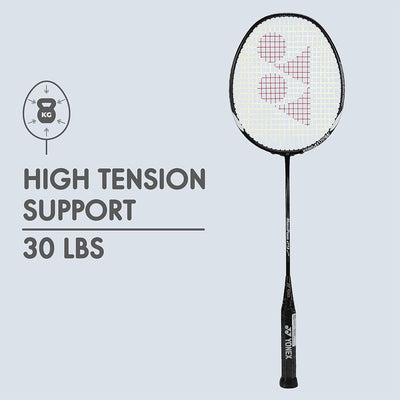 YONEX Muscle Power 29 Strung Badminton Racket with Full Cover | Color: Black/White | Size:  One Size | Material: Graphite | 85 Grams | For Unisex | Lightweight and Durable | High Tension Support | Isometric Head Shape | Slim Shaft | Maximum Comfort