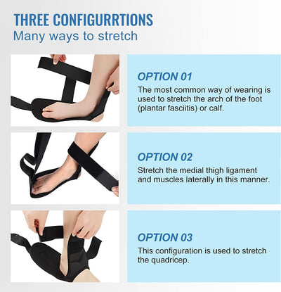 Elastic Leg Stretch Strap | Increase Strength Soft Cotton Rehabilitation Leg Stretch Strap for Home Use (Black)