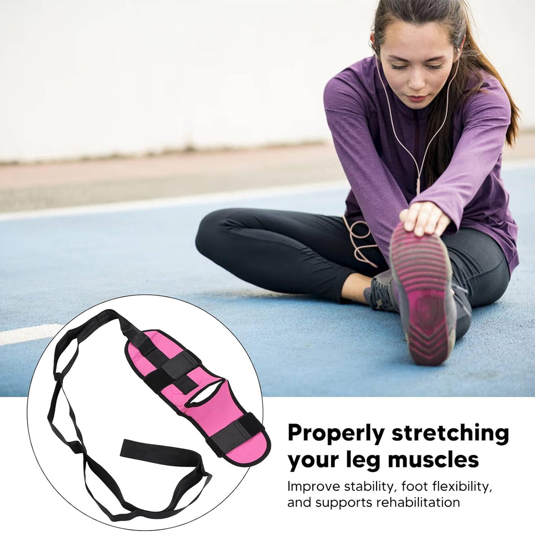 Elastic Leg Stretch Strap | Increase Strength Soft Cotton Rehabilitation Leg Stretch Strap for Home Use (Rose Red)