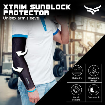 Unisex Arm Sleeves for Outdoor & Indoor Use | UV Tan Protection | Long Sun Sleeves for Men & Women | Perfect for Cycling | Running & Outdoor Activities(Black)