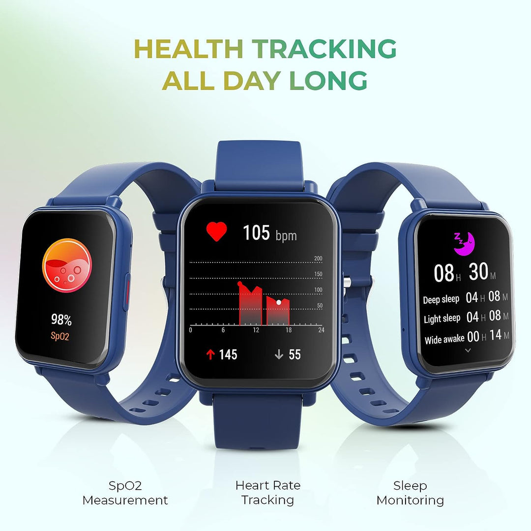 Unbound Neo 1.8" (4.5 cm) Super AMOLED Display | Bluetooth Calling Smart Watch | 100+ Sports Modes | 500 Nits Brightness | Health & SpO2 Monitoring (Blue)