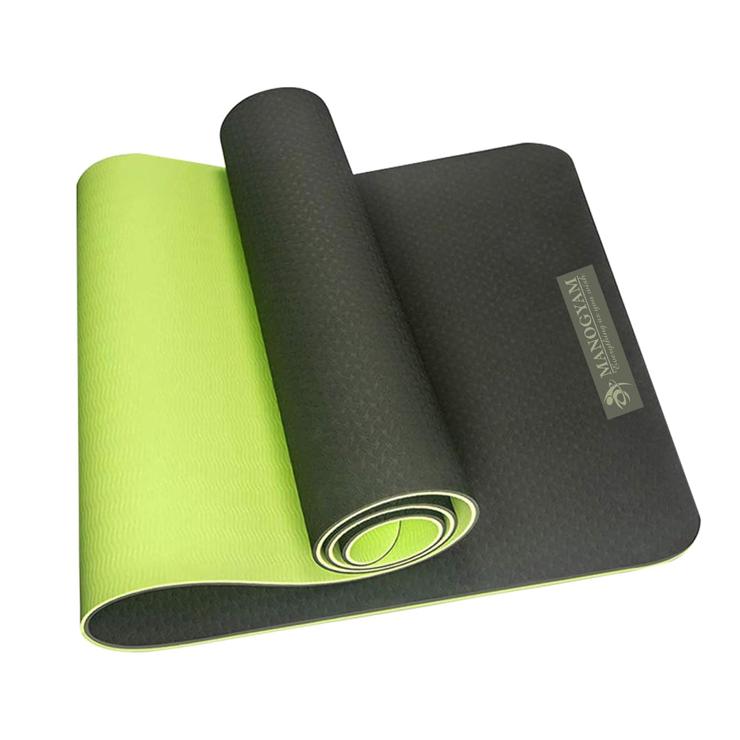 ALYV 6mm TPE Thick Yoga Mat ,Non-Skid Dual Surface, Eco-Friendly , for Women, Men, Kids. Perfect for Pilates, Yoga, Floor Workouts(Green)