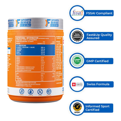 Fast&Up BCAA Advanced - 450 Gms, 30 Servings, (Watermelon Flavour) Informed Sport Certified BCAA that helps in Muscle Recovery & Endurance, BCAA (2:1:1) + Muscle Activators + Electrolytes