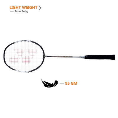 YONEX ZR 100 Light Aluminium Badminton Racquet with Full Cover (Black/Black)