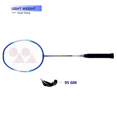 YONEX ZR 100 Light Aluminium Strung Badminton Racket with Full Racket Cover (Blue) | For Beginners | 95 grams | High Durability