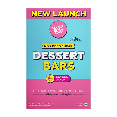 Dessert Protein Bar - No Added Sugar Snacks | Guilt Free Chocolate Fudge Brownie & Nutty Fudge Brownie | Healthy Snacks with Premium Protein derived from Almonds & Pure Whey | Protein Snacks