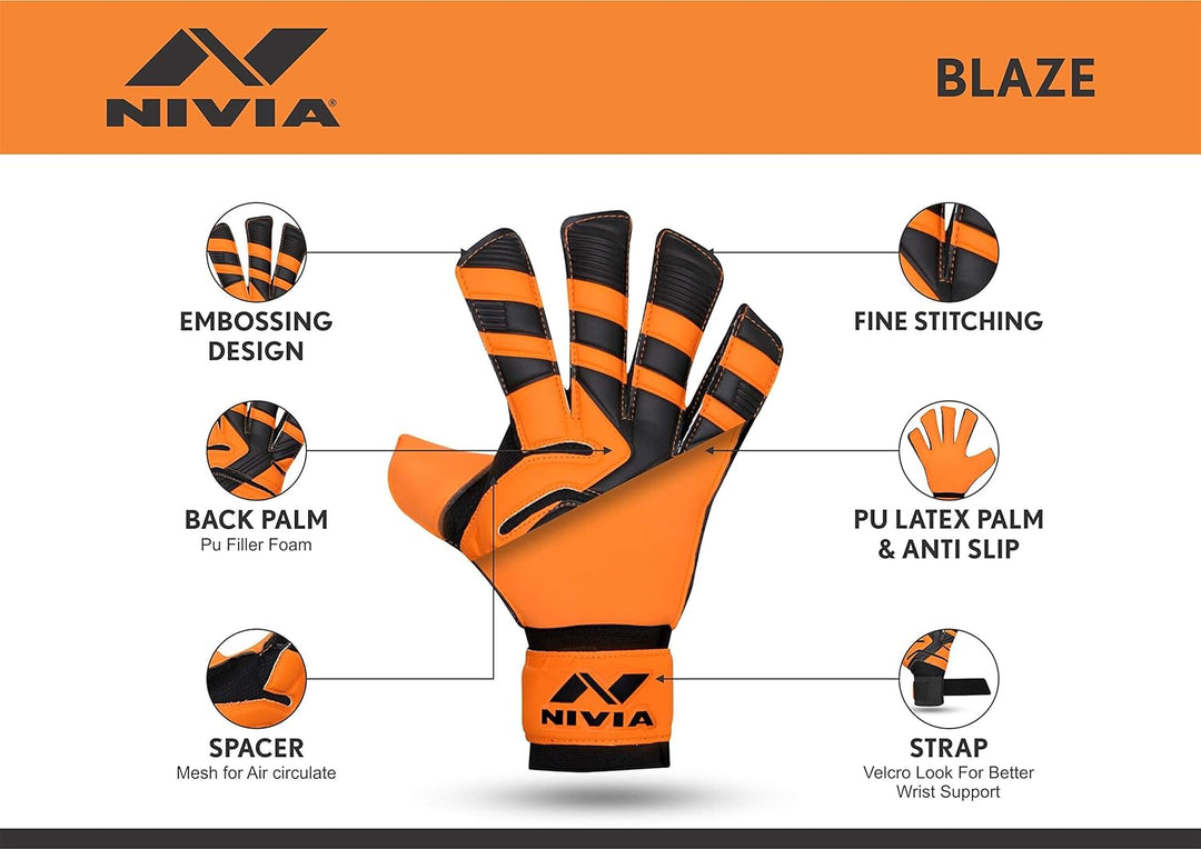 Nivia Blaze Synthetic Goalkeeper Gloves