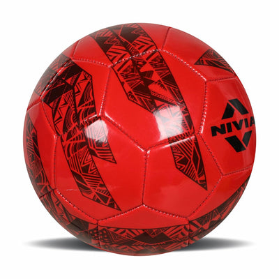 Nivia World Fest Country Colour (England)/Foamed PVC Stitched/32 Panel/Suitable for Grassy Ground/Recommended for Under 12 Years Age Group/Soccer Ball/Size - 5 (Red)