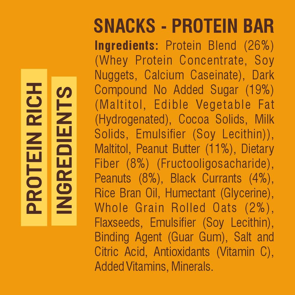 RiteBite Max Protein Active 20g Peanut Butter Protein Bars (Pack of 6), 420g