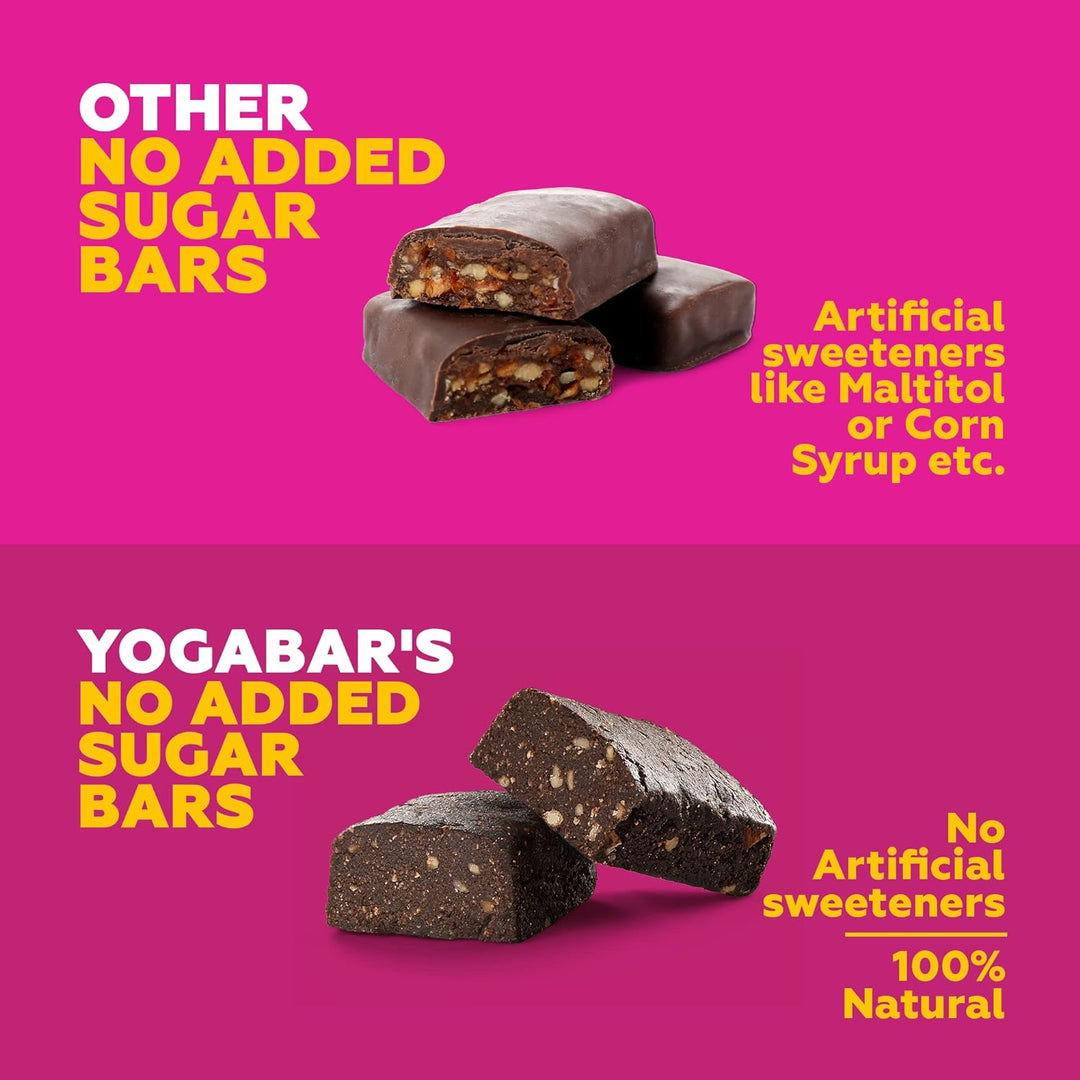 Yogabar No Added Sugar Double Chocolate Protein Bars | Pack of 6 | 420g
