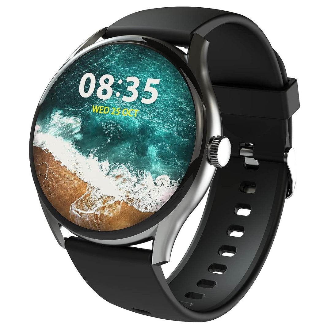 Vega 1.43" (3.6 cm) Super AMOLED Display | One-Tap Bluetooth Calling Smart Watch | 1000 Nits Brightness | Fast Charging | 24 * 7 Health Monitoring (Electric Black)