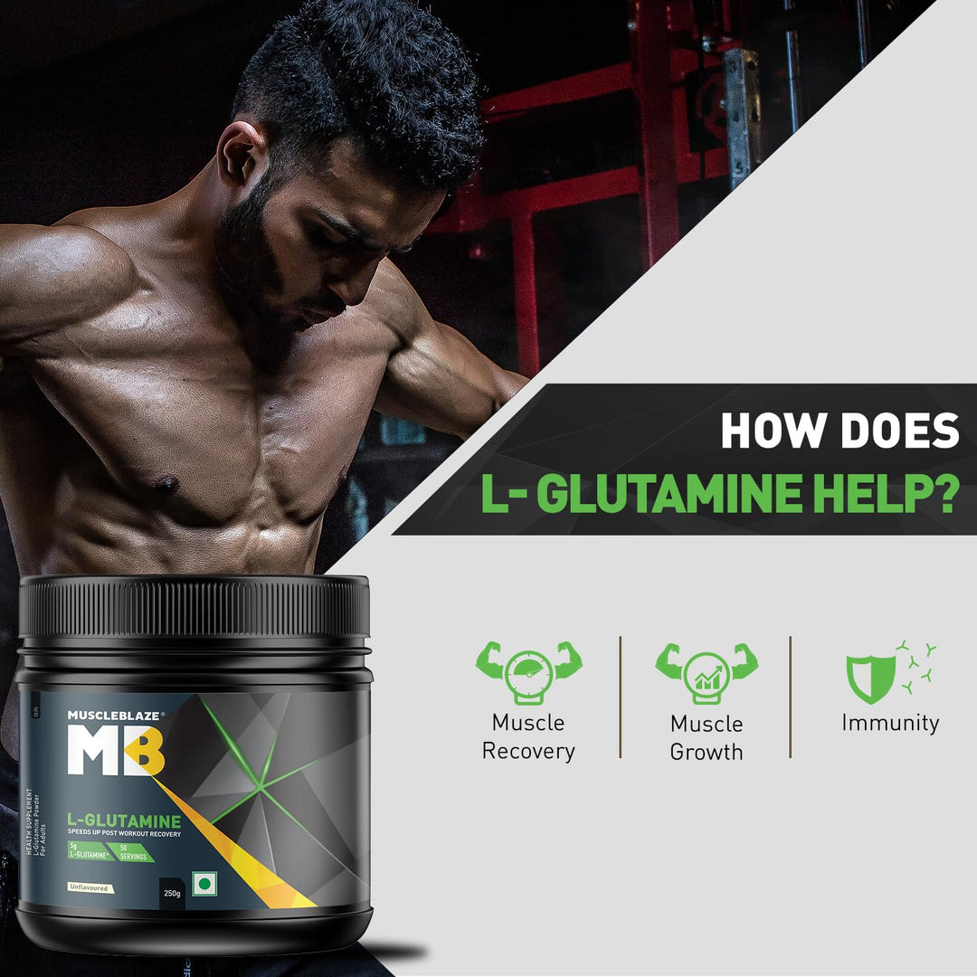 MuscleBlaze L-Glutamine, 250 g (0.55 lb)