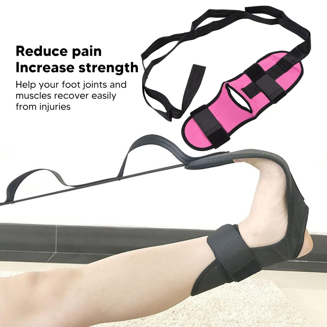 Elastic Leg Stretch Strap | Increase Strength Soft Cotton Rehabilitation Leg Stretch Strap for Home Use (Rose Red)