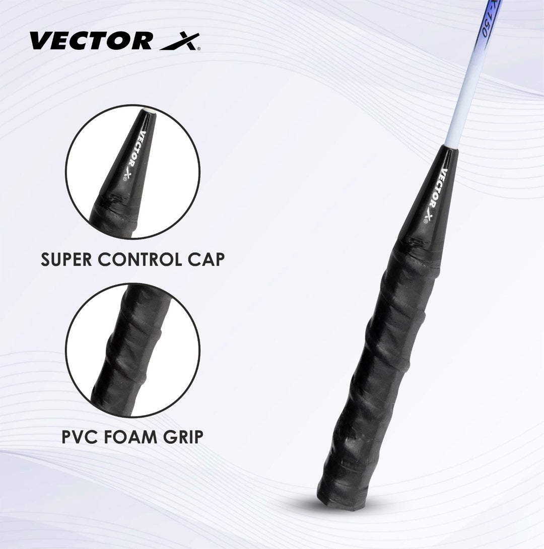 VXB-150 3-4TH Cover Blue Strung Badminton Racquet (Pack of: 2 | 75 g)