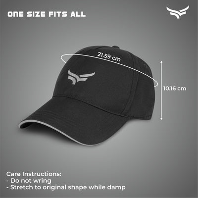 Head Caps for Men | Unisex Sports Caps with Adjustable Strap | Summer Cap for Men | Cap for All Sports | Cap for Girls | Gym Caps for Men & Women | Cap Sports | Caps for Men with Air Holes | Black