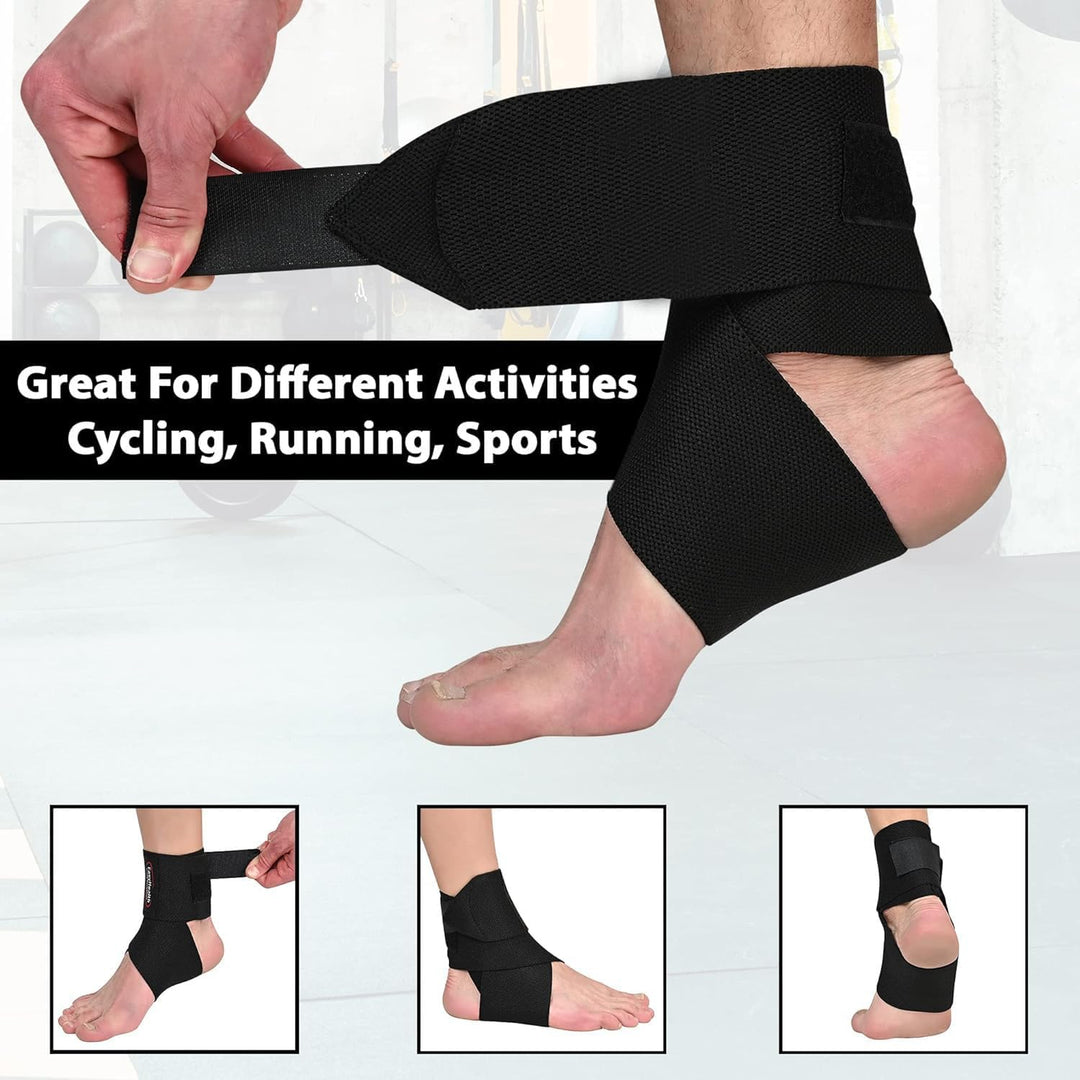 ALYV Adjustable Ankle Support Wrap – Compression Brace for Gym, Running, Sports & Injury Prevention – Unisex