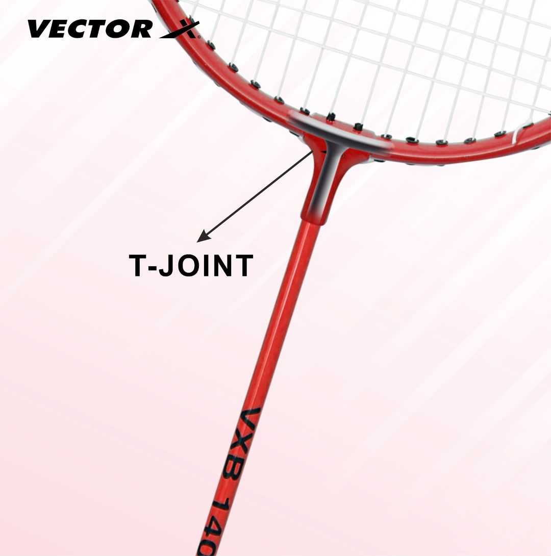 VXB-140 Full Cover Red Strung Badminton Racquet (Pack of: 1 | 90 g)