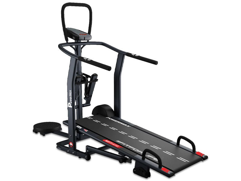 MFT-410 Non-electric Manual Treadmill Foldable | Multifunction (Jogger | Stepper | Twister | Push up Bar) | 3-Level Incline | 120-kg Max User Weight - Ideal for Home Use