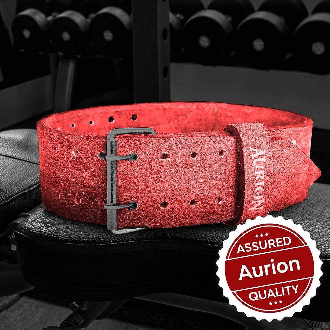 Sued Leather Powerlifting Gym Belt-Small | Weight Lifting Belt for Heavy Workout for Men & Women | Professional Heavy Weight Lifting Belt - Maroon