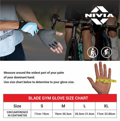 Nivia Blade Fitness Sports Gloves for Men & Women, Gloves Gym Workout & Accessories Men, Men Workout Sports & Fitness Gloves, Hand Gloves Gym Men, Grip Gloves, Exercise Gloves (Large) - Blue