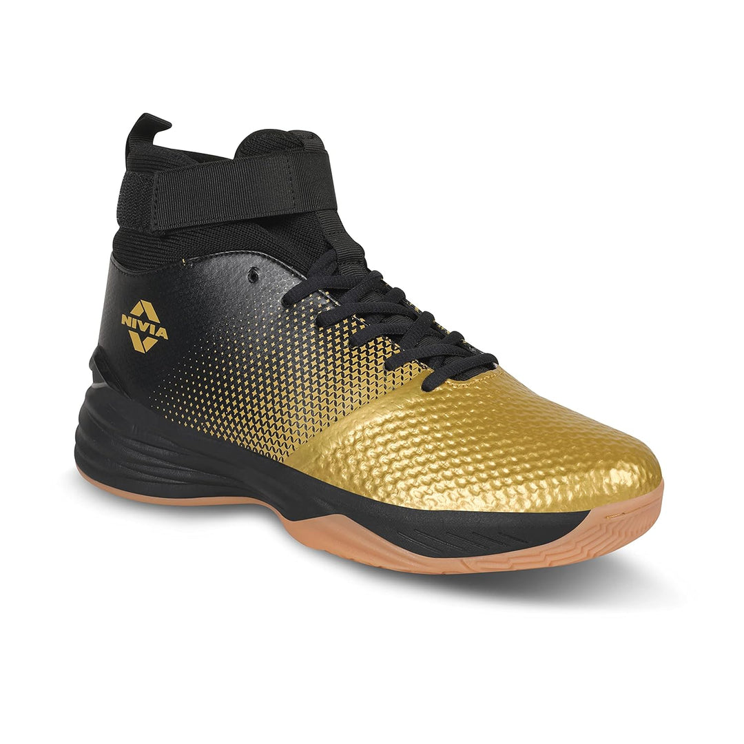 Men Tucana Gold Basketball | Shoes for Men with Breathable mesh Stitched for Better fit and Smooth | Comfortable Shoes | Knitted Collar Rib with Ankle Support