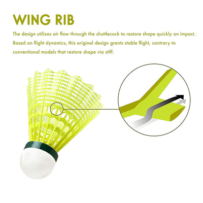 Yonex Mavis 500 Super Badminton Shuttlecocks | Color: Yellow | Size: Standard | Material: Nylon | Speed: Slow | Pack of 6 | For Unisex | Goose Feathers | Lightweight and Durable | Solid Cork Base | Ideal for all Professional Level Players