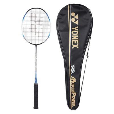 YONEX Muscle Power 22LT Strung Badminton Racket with Full Cover | Color: Black/Blue | Size:  One Size | Material: Graphite | 83 Grams | For Unisex | Lightweight and Durable | High Tension Support | Isometric Head Shape | Slim Shaft | Maximum Comfort
