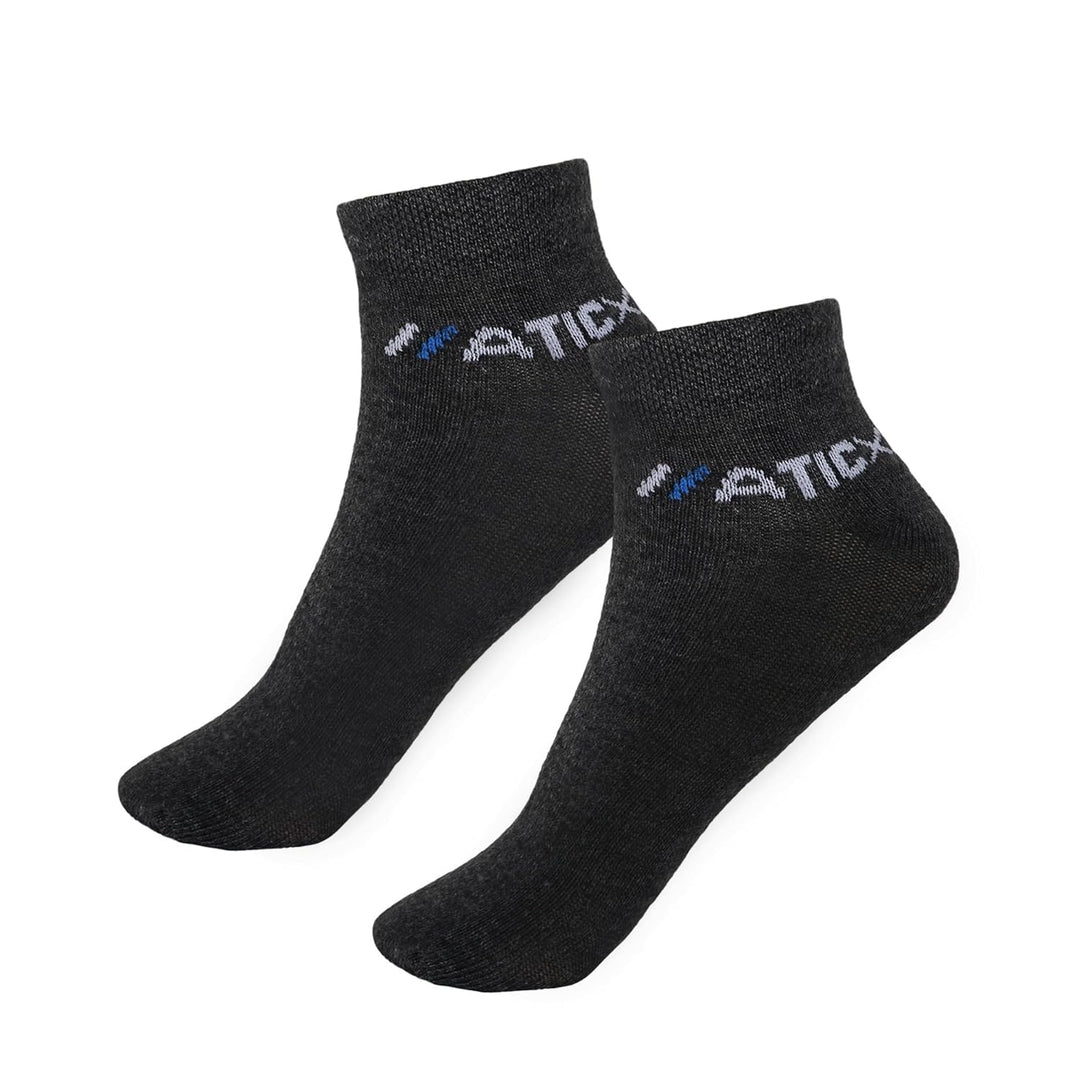 Pack of 5 Socks (Free Size) Men & Women - Solid Cotton Ankle Length Multi-Purpose Socks