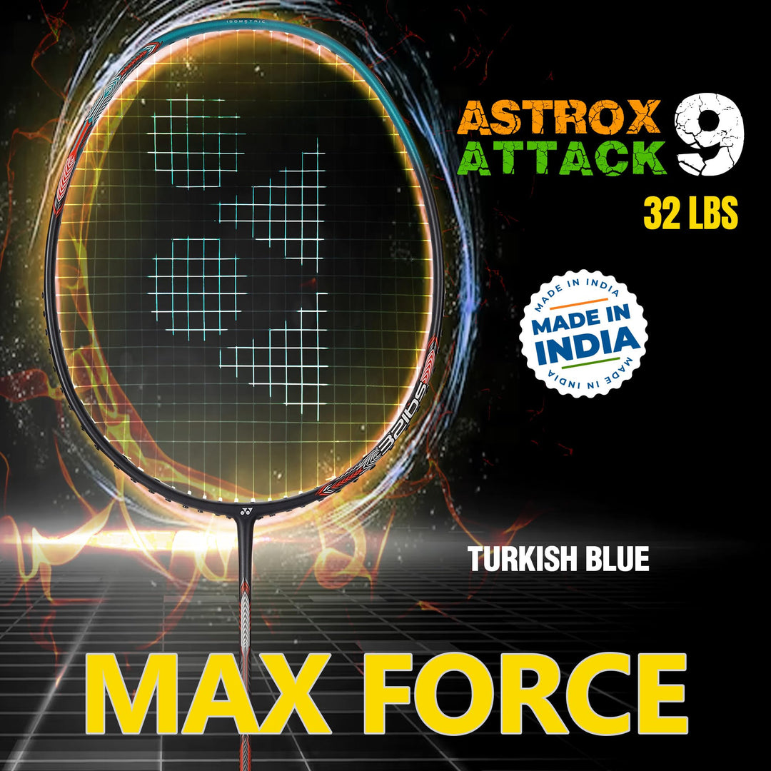 Yonex Badminton Racquet Astrox Attack 9 Turquoise Green G4 4U(80GMS-32LBS)(Made in India), Graphite