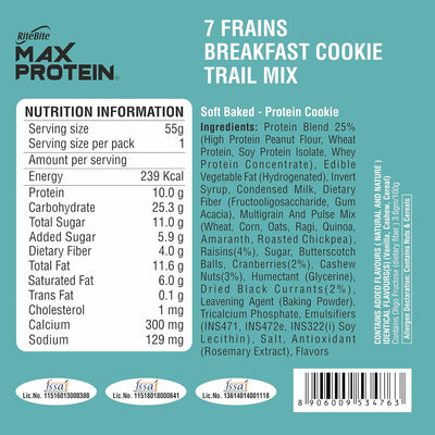 RiteBite Max Protein Trail Mix Cookies (Pack of 12), 660g