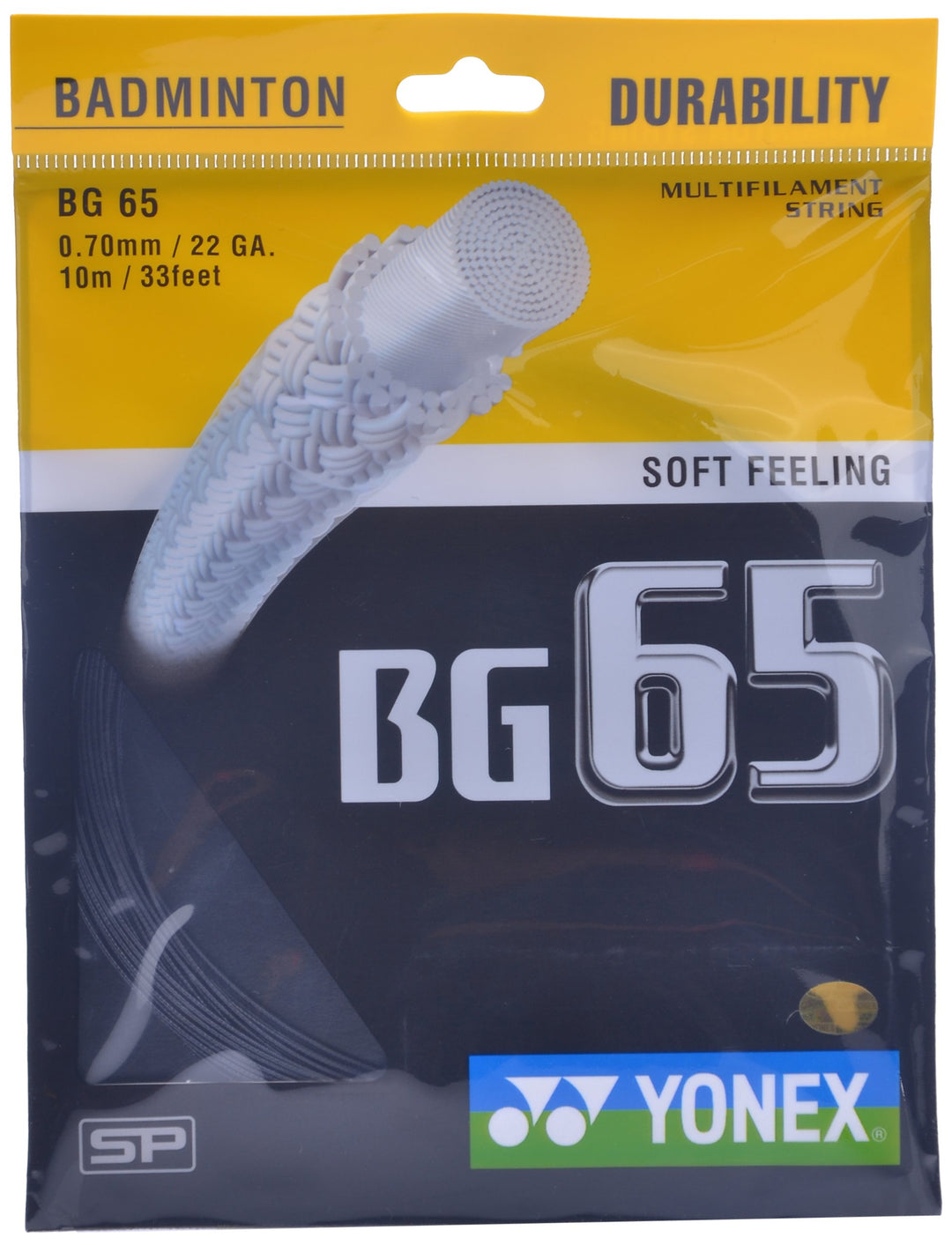 YONEX BG 65 0.70mm Badminton Strings (Black)