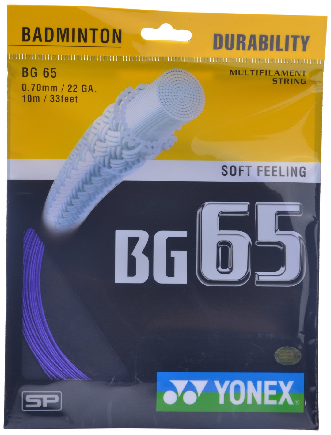 YONEX BG 65 Badminton Strings (Violet, 0.70mm)